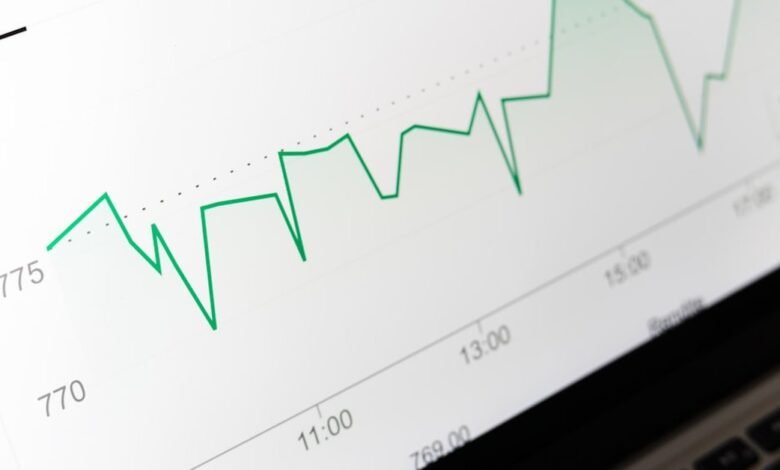 laptop with rising graph